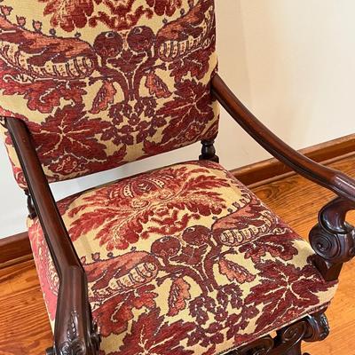 SOUTHWOOD ~ Upholstered Nail Head Trim High Back Arm Chairs