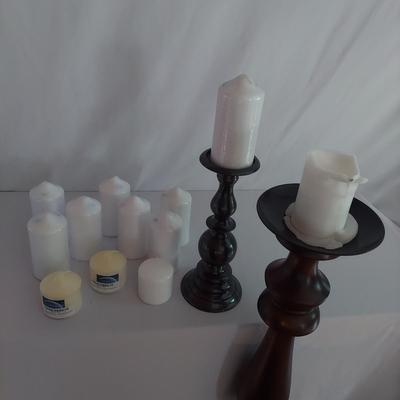 Pottery Barn Large Wood Pillar Candleholder and more (LR-BBL)