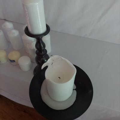 Pottery Barn Large Wood Pillar Candleholder and more (LR-BBL)