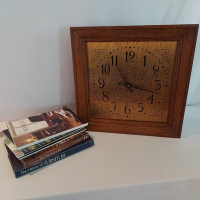 Stickley Mission Oak Wall Clock and Books (LR-BBL)