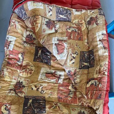 Extra Large Duffel Bag w/2 Orange Thick Sleeping Bags - Camping Anyone or donate to needy