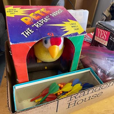 Lot of Toys & Games - Darts, Cards, Talking Parrot