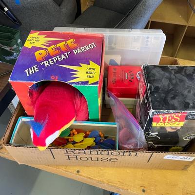 Lot of Toys & Games - Darts, Cards, Talking Parrot