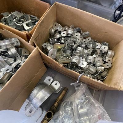 Lot of Metal Conduit Clamps - Multiple Sizes