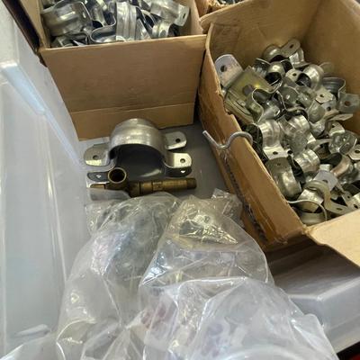 Lot of Metal Conduit Clamps - Multiple Sizes