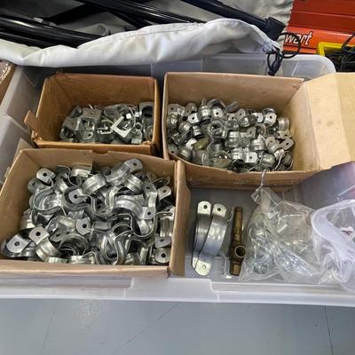 Lot of Metal Conduit Clamps - Multiple Sizes