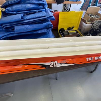 2 Tony Stewart Home Depot Orange Fluorescent Shop Lights - needs wiring