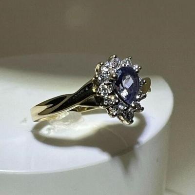 Gold Tanzanite & Diamond Ring