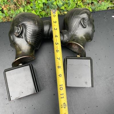 Pair of Heavy Asian Busts