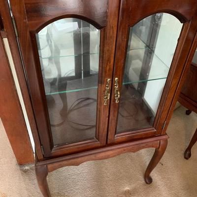Mahogany Glass Upright Curio Display Cabinet