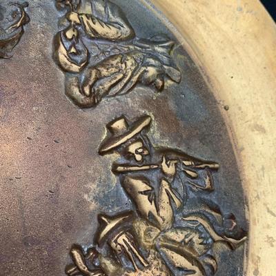 Heavy Brass Asian Decorative Plate