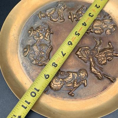 Heavy Brass Asian Decorative Plate