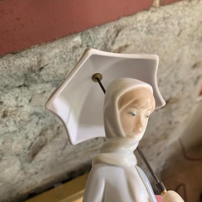 Lladro Figurine - Girl w/ Umbrella & Geese