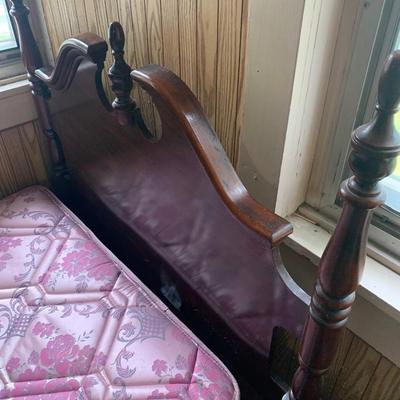 Antique Chippendale Style Single Bed & Mattress