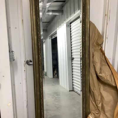 $115 large beveled mirror hangs either way 