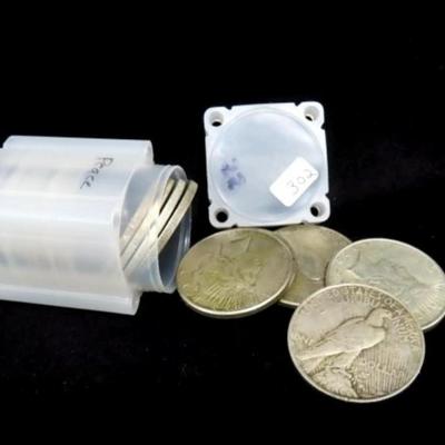 1 Roll of Circulated Peace Dollars Mixed Dates