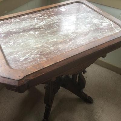 Antique Eastlake Marble Top Table -Lot 203