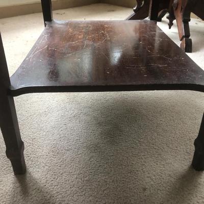 Leather Top Mahogany Side Table with Drawer -Lot 204