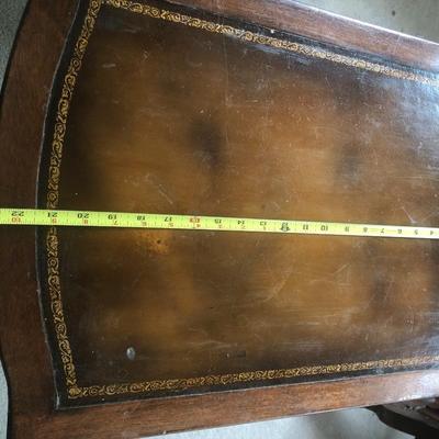 Leather Top Mahogany Side Table with Drawer -Lot 204