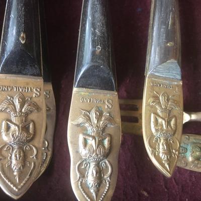 52 Piece SIAM (Willy) Bronze & Wood Flatware Made In Thailand -Lot 214