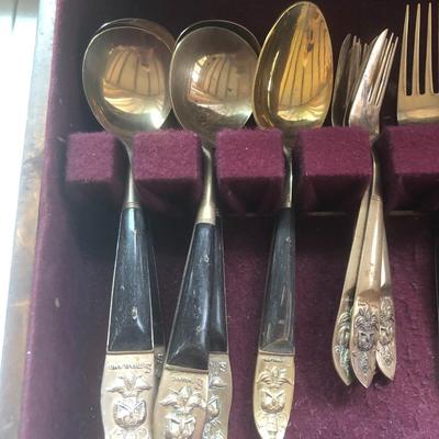 52 Piece SIAM (Willy) Bronze & Wood Flatware Made In Thailand -Lot 214