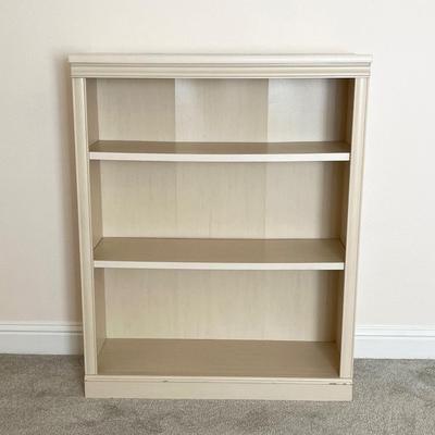 White Washed Wooden 3 Shelf Bookcase ~ *Read Details
