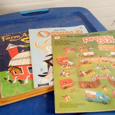 LOT 156 VINTAGE COLORING BOOKS AND A PUNCH OUT BOOK