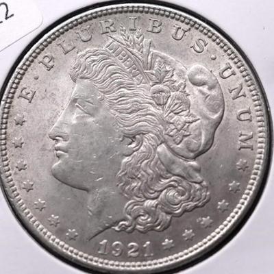 1921 MORGAN DOLLAR AU