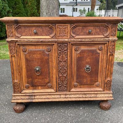 Vintage Wood Console Table