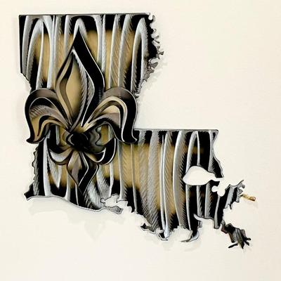 3-D New Orleans Fluer De Lis Metal Art