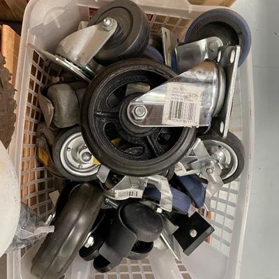 Lot of Various Industrial Wheels & Casters - Some Large on down to some for office chairs