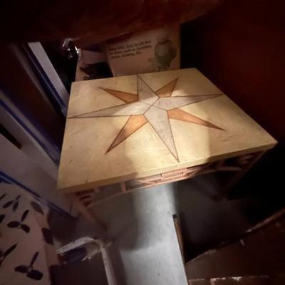 Occasional Leather-top  and metal Table