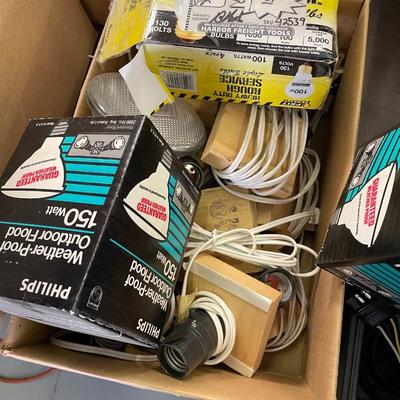 Lot of Flood Light Bulbs & varioius Light Sockets