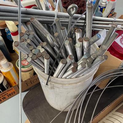 Lot Threaded Steel Rod - Various Sizes