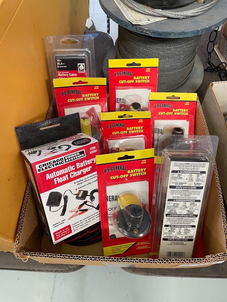 Lot of Battery Cutoff Switches & Automatic Battery Flow Charger
