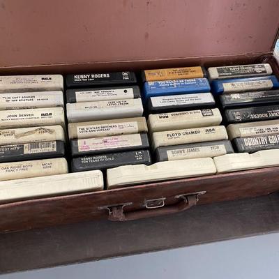 2 Vinyl Cases of 8 Track Tapes