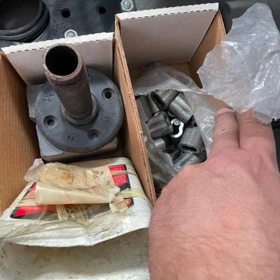 2 Boxes of Misc. Weights & Scrap Metals