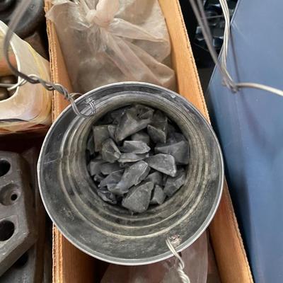 2 Boxes of Misc. Weights & Scrap Metals