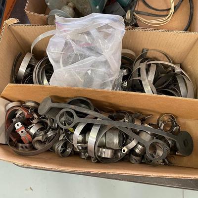 Lot of Metal Hose Clamps in Various Sizes