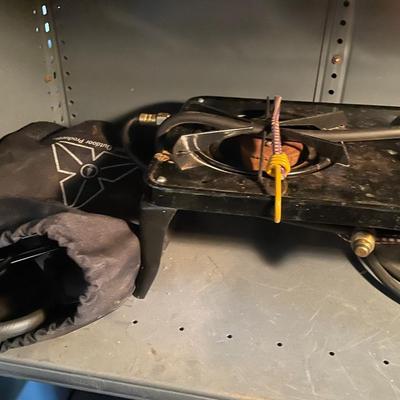 Dual Propane Outdoor Stove with Accessories as shown