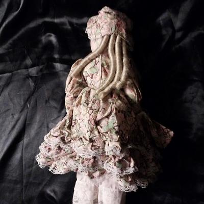 TWO HAND MADE DOLLS AND HAND SEWN CLOTHES