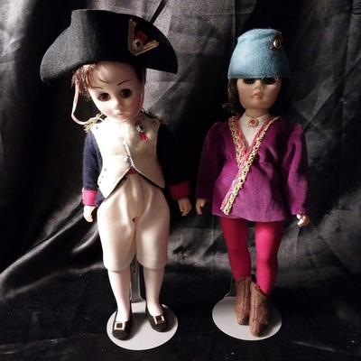 TWO DOLLS WITH HAND SEWN CLOTHING
