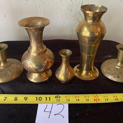 Brass Vases and Candle Holders