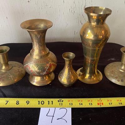 Brass Vases and Candle Holders