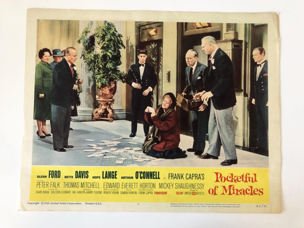 Pocketful of Miracles original 1962 vintage lobby card on heavy card