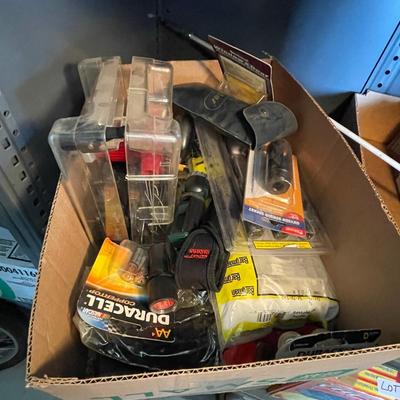 Lot Flashlights/Batteries/Inflation Kit/Air Compressor & Electrical Lights