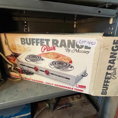 Portable 2 Burner Electric Range - Cooking Stove/Buffet Range Plus By Munsey with Box