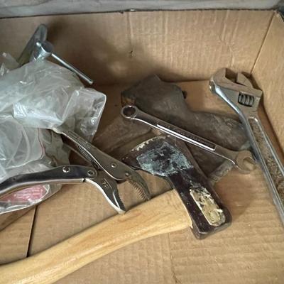 Lot of Misc. Tools - 2 Hatchets/Wrench/Vise Grips