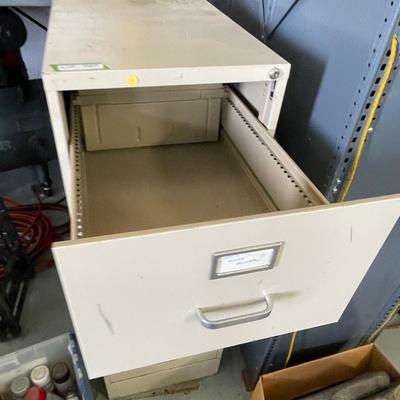 Tool/Paint Storage 4 Drawer Tall Metal Tan colored Cabinet - No Key but unlocked
