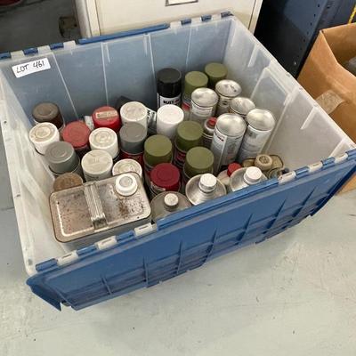 Huge Plastic Bin of Various Spray Paint Cans